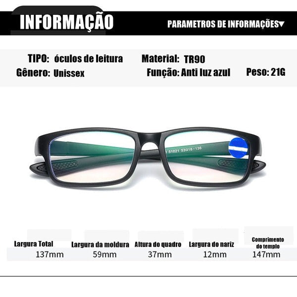 Óculos de Grau Adaptável Ahora Anti Azul - Compre 01 LEVE 02