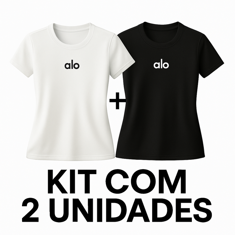 Leve 2! Camisetas Femininas Alo – Baby Look Academia Yoga Linha Premium