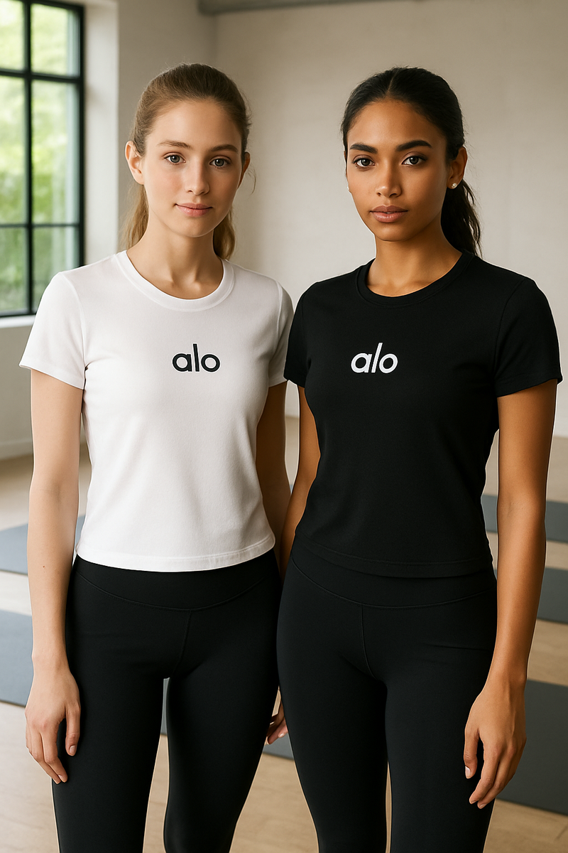 Leve 2! Camisetas Femininas Alo – Baby Look Academia Yoga Linha Premium