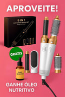 Escova Modeladora Glow Brush 5 em 1 - 2025 + (Brinde Óleo Wella) ORIGINAL