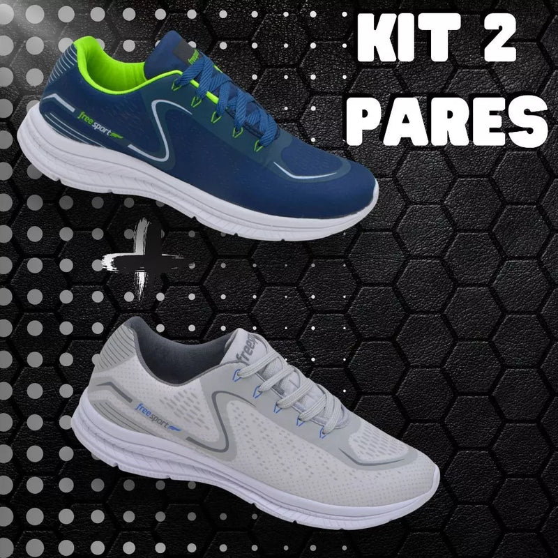 Kit 2 Pares tênis Ortopédico Confort OrtoFlex Unissex + Palmilha Tecnológica Grátis