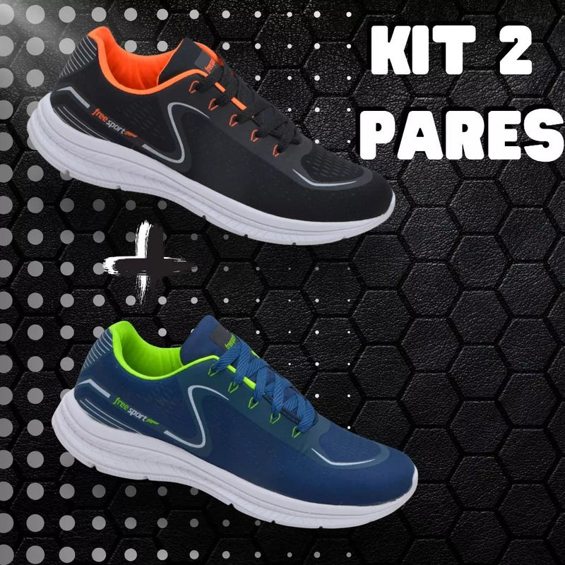 Kit 2 Pares tênis Ortopédico Confort OrtoFlex Unissex + Palmilha Tecnológica Grátis