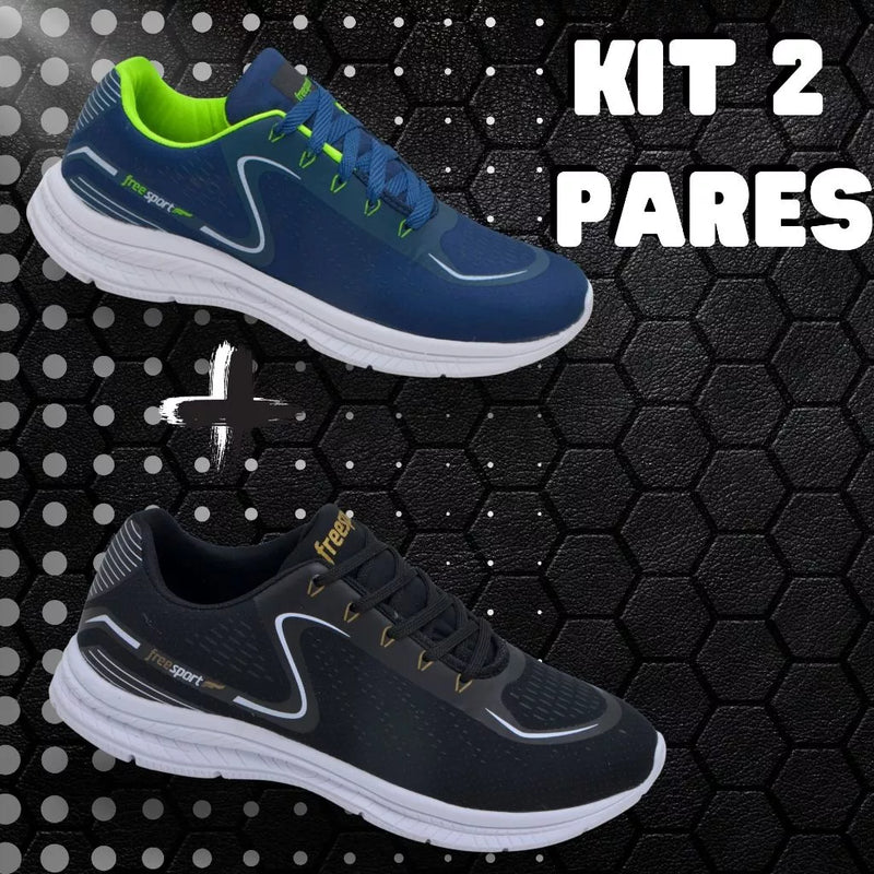 Kit 2 Pares tênis Ortopédico Confort OrtoFlex Unissex + Palmilha Tecnológica Grátis