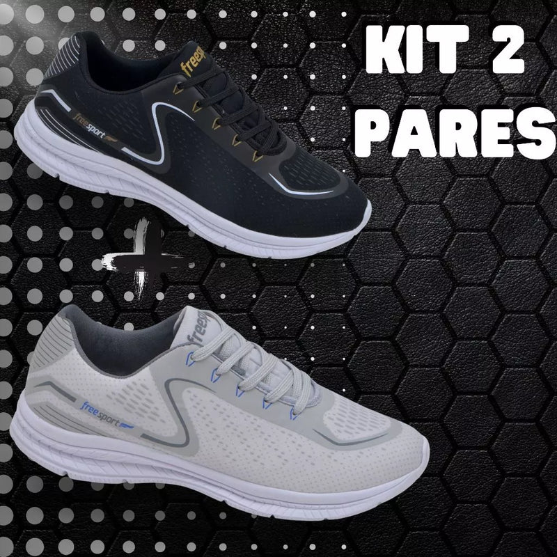 Kit 2 Pares tênis Ortopédico Confort OrtoFlex Unissex + Palmilha Tecnológica Grátis