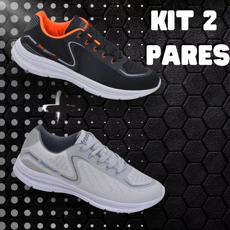 Kit 2 Pares tênis Ortopédico Confort OrtoFlex Unissex + Palmilha Tecnológica Grátis