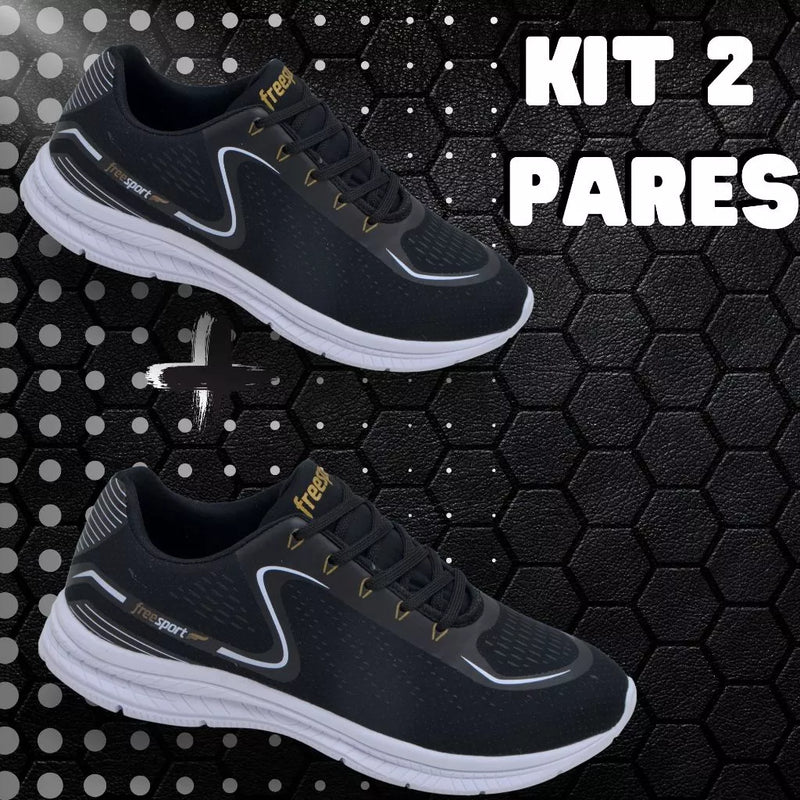 Kit 2 Pares tênis Ortopédico Confort OrtoFlex Unissex + Palmilha Tecnológica Grátis