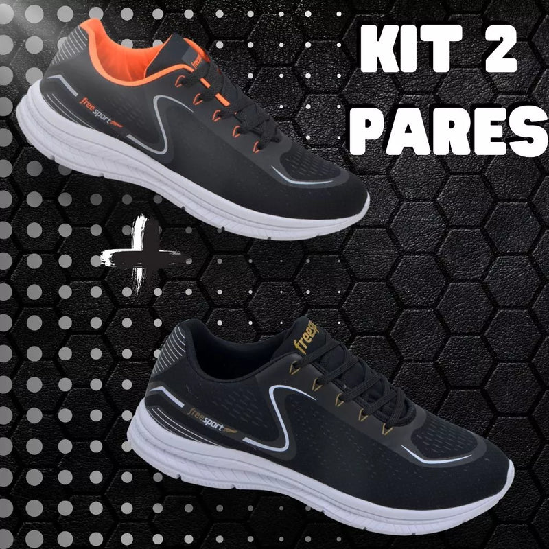Kit 2 Pares tênis Ortopédico Confort OrtoFlex Unissex + Palmilha Tecnológica Grátis