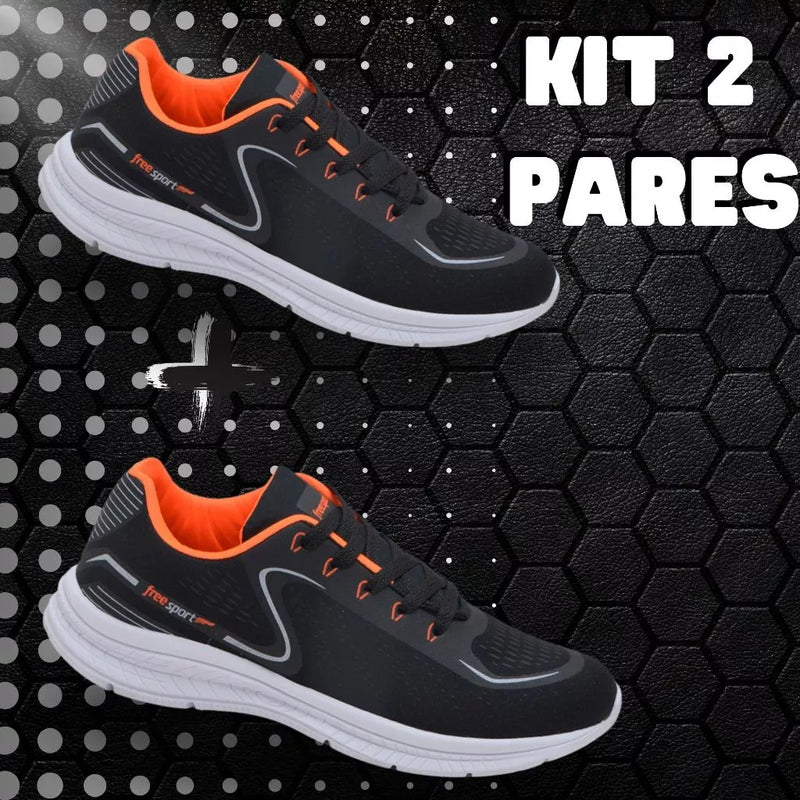 Kit 2 Pares tênis Ortopédico Confort OrtoFlex Unissex + Palmilha Tecnológica Grátis