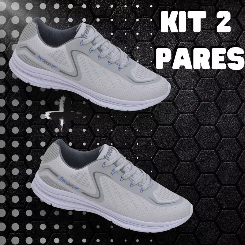 Kit 2 Pares tênis Ortopédico Confort OrtoFlex Unissex + Palmilha Tecnológica Grátis