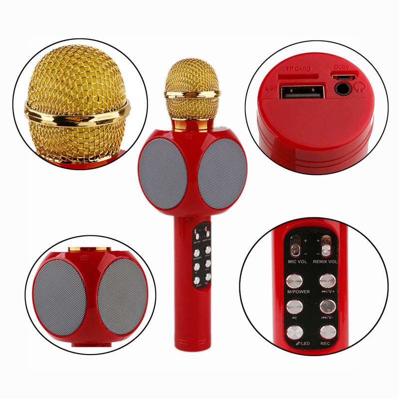 Microfone Karaokê de Led Bluetooth Caixa de Som Gravador de Voz + Frete Grátis + Envio Imediato + Brinde
