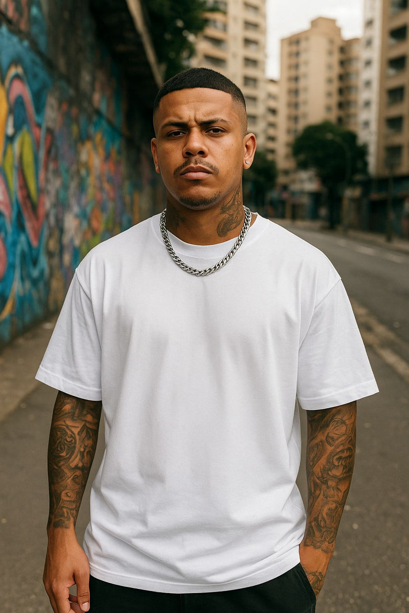 kit 3 Camiseta Streetwear Premium lisa ®Branco Preta Bege