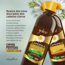 Cabelos Iluminados com Camomila | Kit Yabae com 1 Shampoo + 1 Condicionador